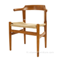 Chaise de siège de corde en papier en bois moderne WEGNER HANS